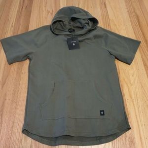 NWT Akomplice VSOP West Army Green Short Sleeve Hoodie MEDIUM ORGANIC COTTON
